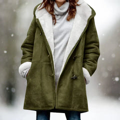 Adelaida | Warmer und Stilvoller Fleece Mantel in Grün