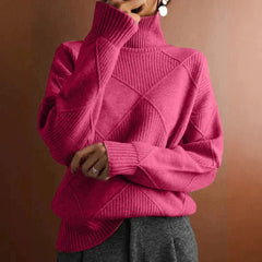 Julie - Kaschmirpullover mit Rollkragen in Rose