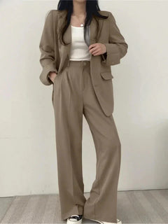 Helena | Damen Regular Fit Anzug Set in Khaki