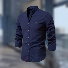 Roland - Trendiges langärmeliges Poloshirt für Herren in Marineblau