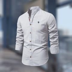 Florian | Herren Casual Stehkragenhemd in Grau