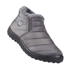 Winterschuhe Damen| Flach Knöchelhoch Mit Rundkappe in Grau