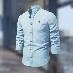 Roland - Trendiges langärmeliges Poloshirt für Herren in Hellblau