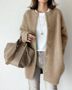 Letitia - Flauschige Strickjacke - Herbst-Oberbekleidung in Beige