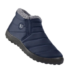 Winterschuhe Damen| Flach Knöchelhoch Mit Rundkappe in Blau