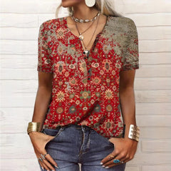 Selene - Elegante Sommerbluse in Rot