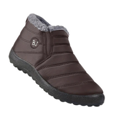 Winterschuhe Damen| Flach Knöchelhoch Mit Rundkappe in Braun