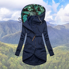 Winterjacke mit Kapuze für Frauen in Marineblau