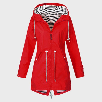 Damen Kapuze Regenjacke | Lange