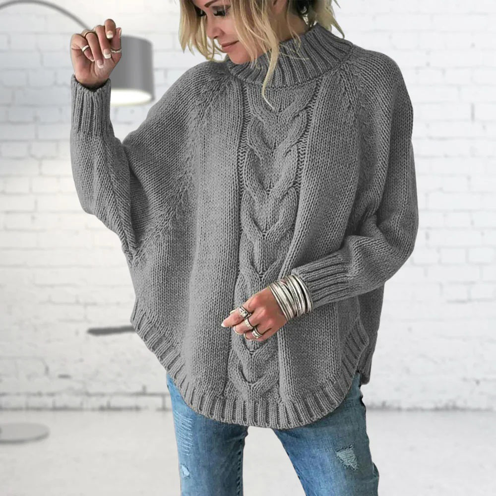 Damen Locker Passform Strickpullover | Rollkragen