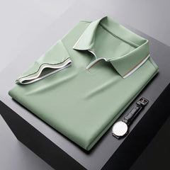 Reginald | Weiter Kragen Regular-Fit Poloshirt in Salbeigrün
