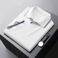 Reginald | Weiter Kragen Regular-Fit Poloshirt in Weiß