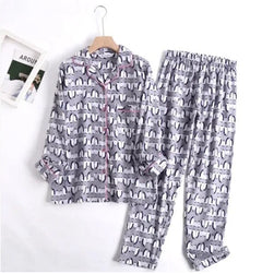 Roxana - Bequemes Damen Pyjama-Set mit lebendigen Mustern in Schwarz und Weiß