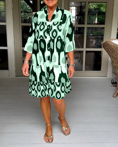 Valesia - Bedrucktes Kleid mit 3/4-Ärmeln