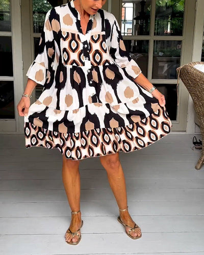Valesia - Bedrucktes Kleid mit 3/4-Ärmeln