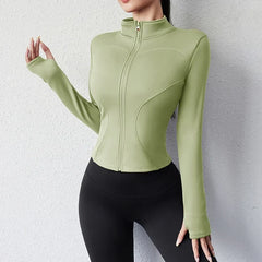 Azoris | Atmungsaktive Fleece-Yogajacke für Damen Winter Fit in Grün