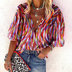 Vanessa | Trendy Boho Casual V Ausschnitt Bluse in CSCX12-0300