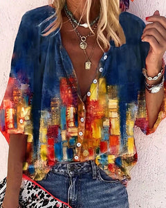 Vanessa | Trendy Boho Casual V Ausschnitt Bluse in CSCX12-0302