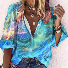 Vanessa | Trendy Boho Casual V Ausschnitt Bluse in CSCX12-0314