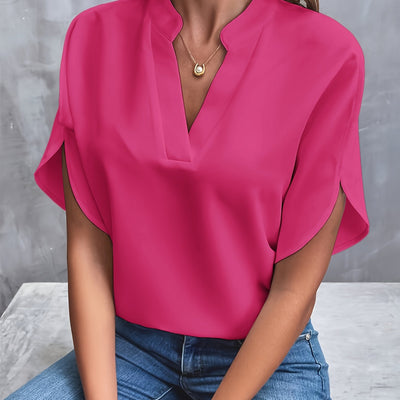 V-Ausschnitt-Bluse mit Schlitz für Damen