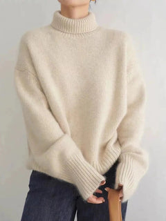 Zora | Eleganter Rollkragenpullover für Damen Freizeit in Cremeweiß