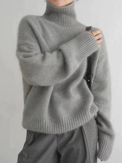 Zora | Eleganter Rollkragenpullover für Damen Freizeit in Grau