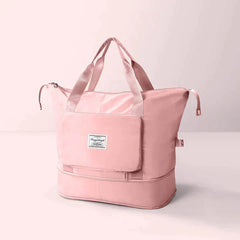Vielseitige Damen-Reisetasche, geräumig, faltbar, aus Polyester in Rosa