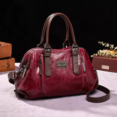 Vintage-Handtasche für Damen – Zeitlose Eleganz – Leder in Rot