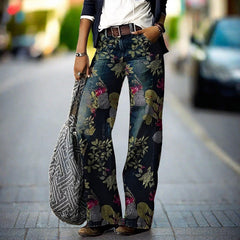 Mercy - Damen Jeans in Blumenmuster