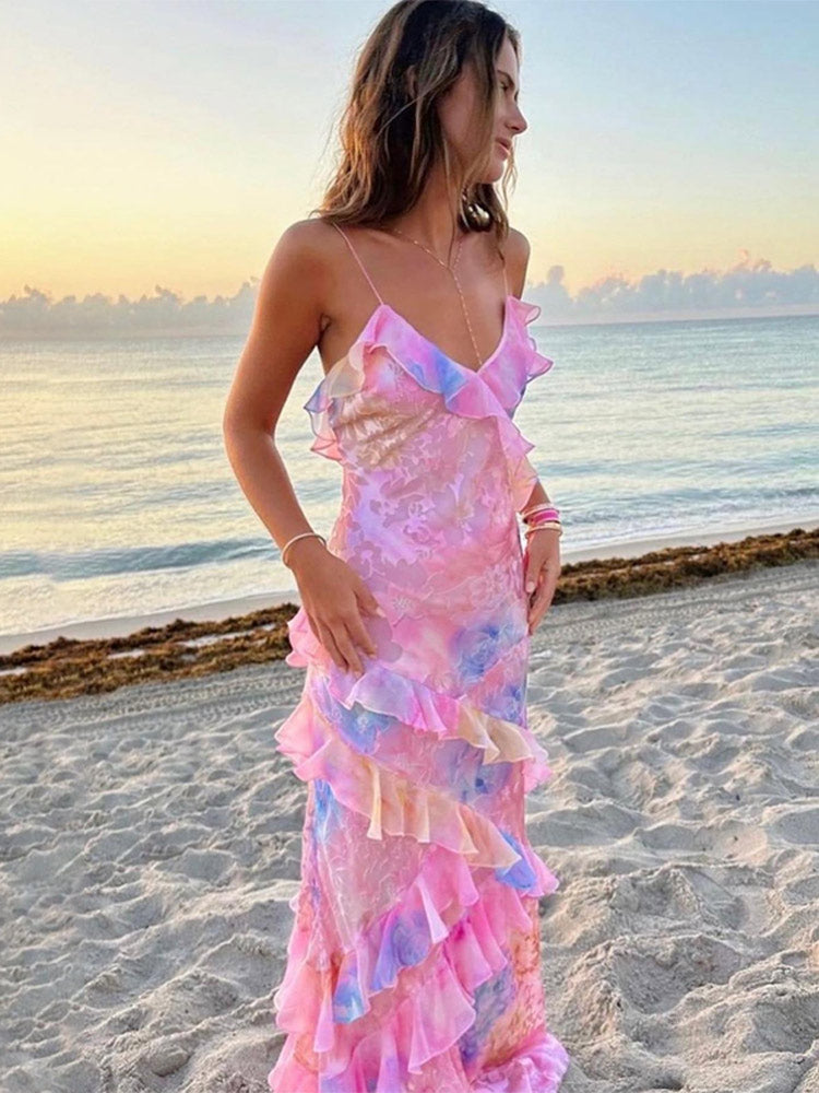 Virginia - Damen Maxikleid mit mehreren Stufen