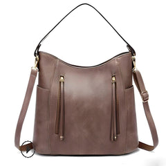 Tessa | Vintage Schultertasche im klassischen und zeitlosen Design in Hellgrau