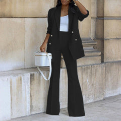Zweiteiliges Blazer-Set für Damen in Schwarz