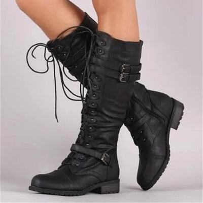 Damen Schnürstiefel mit Schnallendetails | Lässig