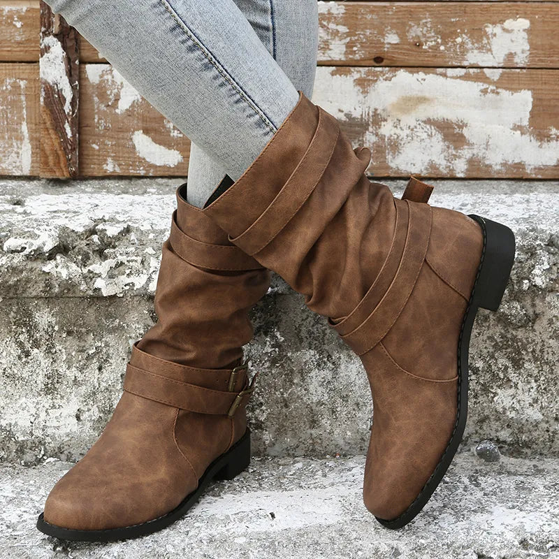 Damen Mittlere Wade Stiefel | Dirndl Schuhe