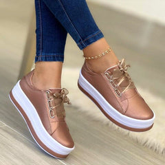 Sarah - Bequeme Plattform Schuhe in Rosa Gold