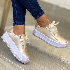 Sarah - Bequeme Plattform Schuhe in Gold