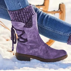Stella | Gepolstert Runde Spitze Stiefel in Lila