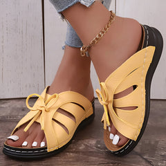 Retro Sandalen Damen – Bequeme orthopädische Schuhe für den Sommer in Gelb