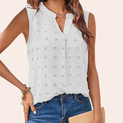 V-Ausschnitt Ärmellose Bluse für Damen