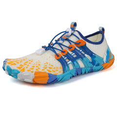 Frank | Colorful  Unisex Barfußschuhe in Weiß Blau