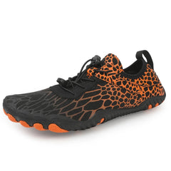 Sabine | Stylische und wasserdichte Unisex Barfußschuhe in Schwarz / Orange