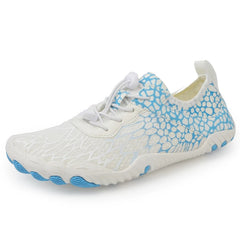 Sabine | Stylische und wasserdichte Unisex Barfußschuhe in Weiß / Blau