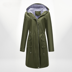 Angelika | Damen Klassisch Kordelzug Regenjacke in Grün