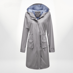 Angelika | Damen Klassisch Kordelzug Regenjacke in Grau