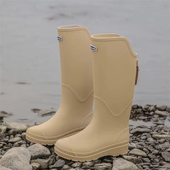 Tanja | Damen Knielange Orthopädische Gummistiefel in Beige