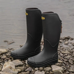 Tanja | Damen Knielange Orthopädische Gummistiefel in Schwarz
