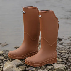 Tanja | Damen Knielange Orthopädische Gummistiefel in Braun