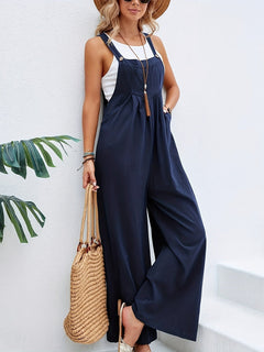 Ärmelloser Boho-Jumpsuit für Damen in Blau