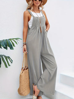 Ärmelloser Boho-Jumpsuit für Damen in Grau