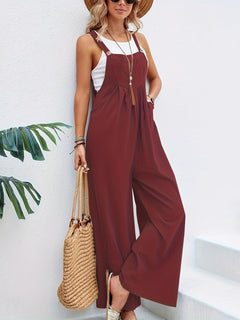 Ärmelloser Boho-Jumpsuit für Damen in Rot